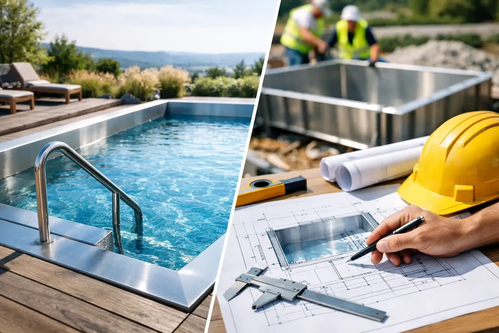 Edelstahlpool mit Montage richtig planen
