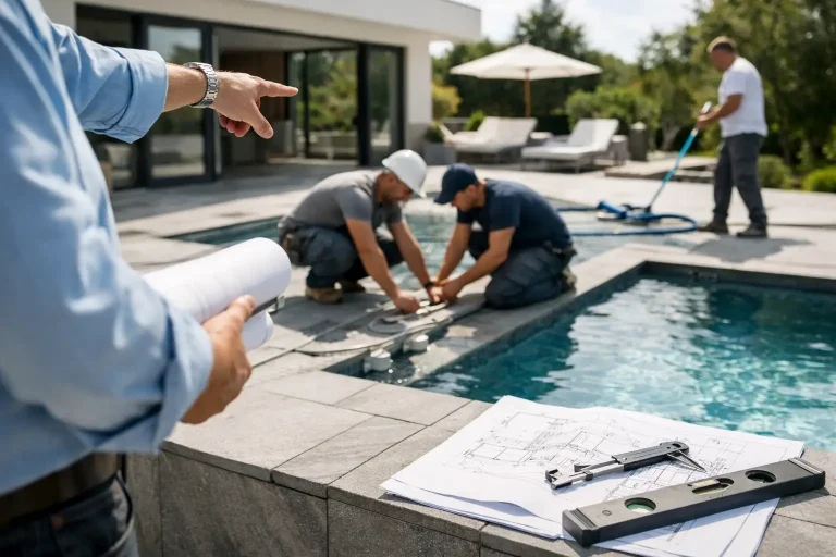 Poolbau aus einer Hand, präzise bis ins Detail
