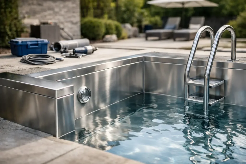 Poolsanierung mit Edelstahl-Auskleidung